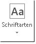 Schaltfläche 'Schriftarten' in Publisher 2013