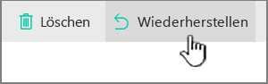 SharePoint Online mit hervorgehobener Schaltfläche zum Wiederherstellen