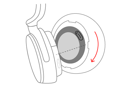Anbringen eines Ohrpolsters an Surface Headphones