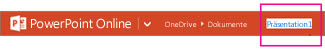 Rename your file on the orange Top Bar