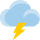 Wolke mit Blitz-Emoticon