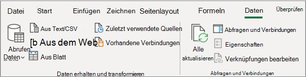 Excel 2016 Power Query Menüband