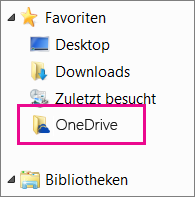 OneDrive-Ordner in Windows Explorer