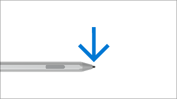 Zeigen auf den Surface Pen-Tipp