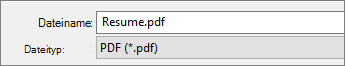 Wählen Sie im Feld "Dateityp" den Eintrag "PDF" aus.