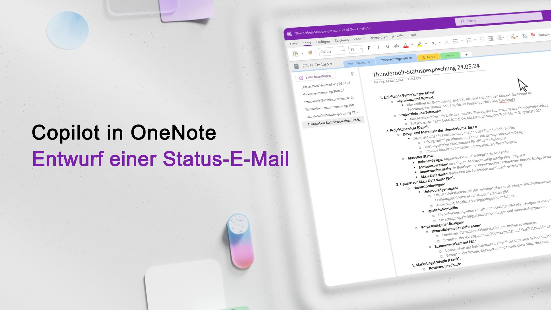 Video: Entwurf und E-Mail mit Copilot in OneNote