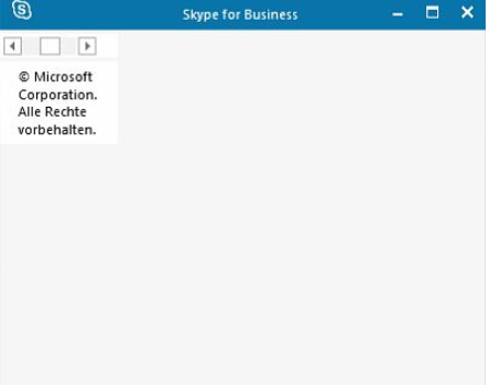 Leeres geöffnetes Fenster in Skype for Business