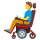 Mann im motorisierten Rollstuhl-Emoticon