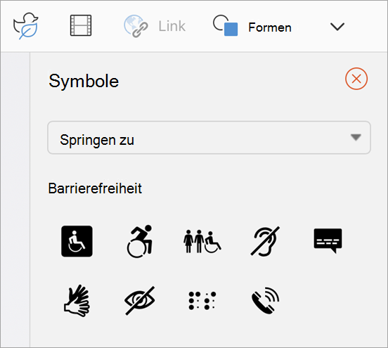 Wählen Sie das Symbol aus.