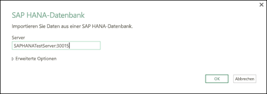 SAP-HANA-Datenbank (Dialogfeld)