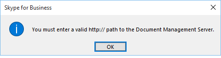 Die Fehlermeldung, die angezeigt wird, wenn Sie versuchen, eine Datei von einem anderen Speicherort als OneDrive for Business zu öffnen.