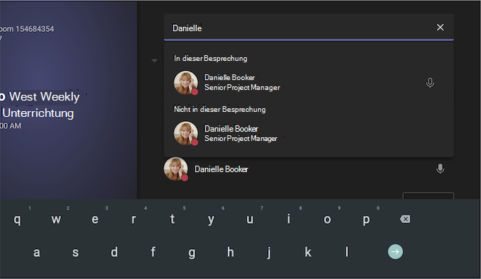 Microsoft Teams-Raum auf Android-Bildschirm