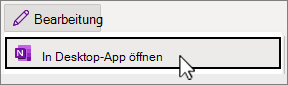 Im Menü der Desktop-App öffnen