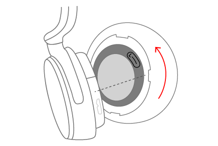 Entfernen eines Ohrpolsters bei Surface Headphones