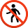 Kein Fußgänger-Emoticon
