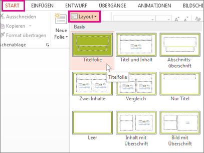 Wo Finde Ich Folienlayouts? - PowerPoint