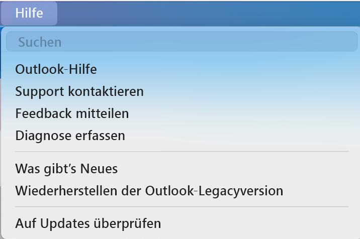 neue Umschaltfläche für Outlook-Optionen