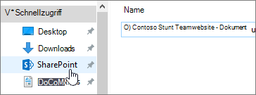 Synchronisierter SharePoint-Ordner auf Ihrem PC, SharePoint ausgewählt