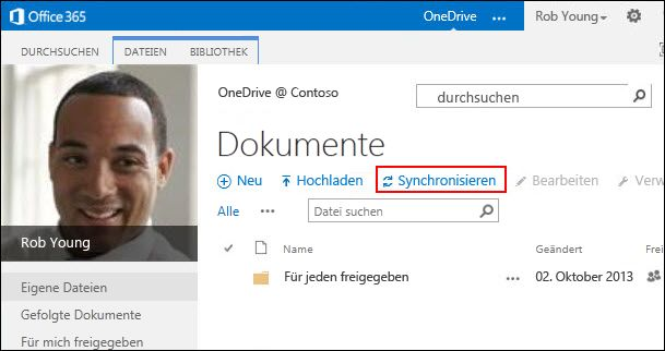 OneDrive For Business-Bibliothek in Office 365