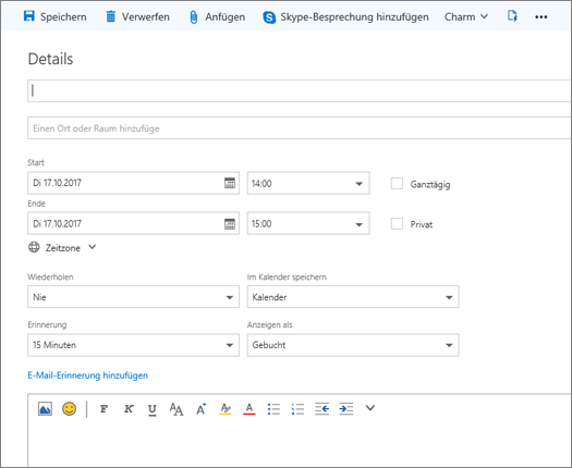 Terminplanung mit Outlook im Web - Outlook