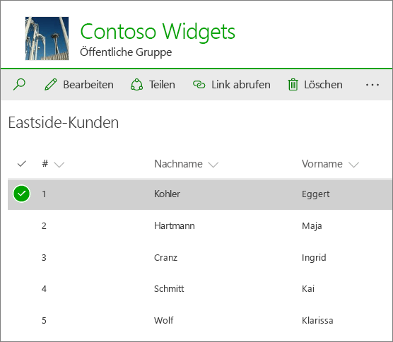 Liste in SharePoint Online