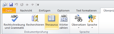 Outlook Ribbon Thesaurus Icon