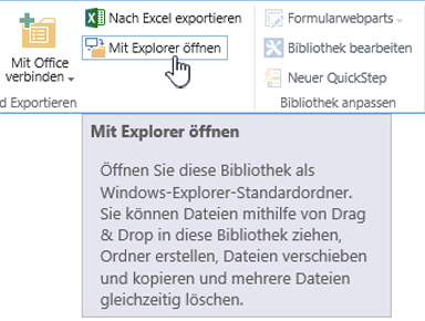 SharePoint 2016: „Mit Explorer öffnen“ in IE11