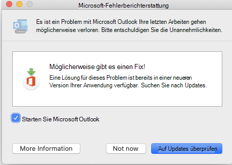 Microsoft Fehlerberichterstattungsfenster.