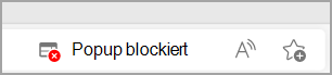Symbol für blockierte Pop-ups in der Adressleiste von Microsoft Edge.