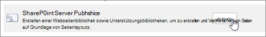 Aktivieren der SharePoint-Veröffentlichungsoption unter Websitesammlungsfeatures