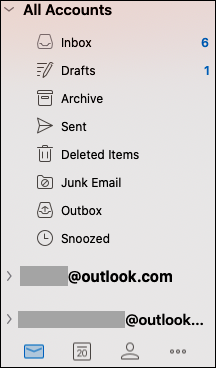 Einheitlicher Posteingang in Outlook für Mac.