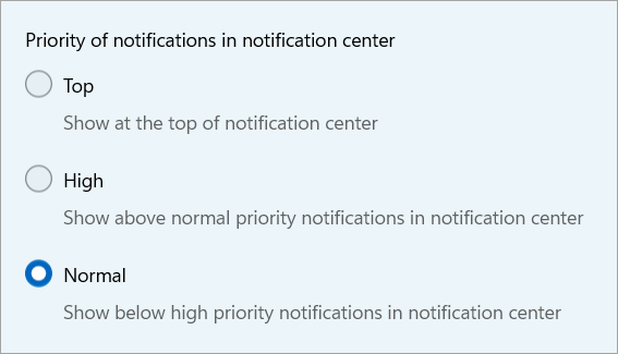 Einstellungen für die Benachrichtigungspriorität in Windows 11