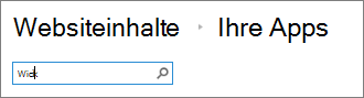 Das App-Suchfeld mit Eingabe "wiki"