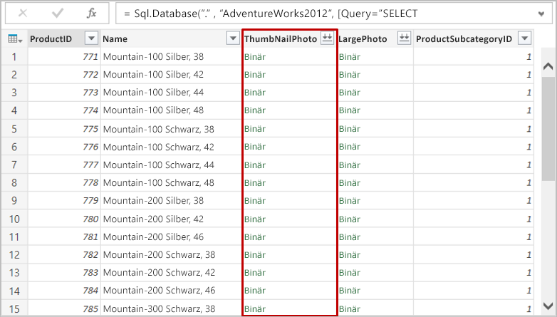 Laden Von Bildern Und Anderen Binärdaten In Das Datenmodell - Excel