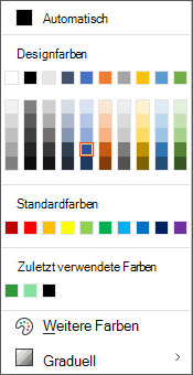 Das Dialogfeld "Farben" in Office 365