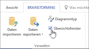 Aktivieren oder Deaktivieren des Kontrollkästchens Gliederungsfenster