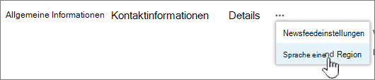 Klicken Sie auf Auslassungspunkte und dann auf Sprache und Region.