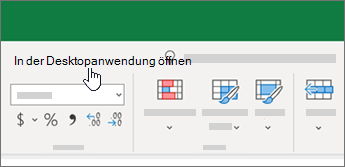 „In Desktop-App öffnen“ ganz oben in der Excel-Arbeitsmappe