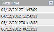 Στήλη "Ημερομηνία_Ώρα" σε πίνακα δεδομένων.