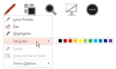 Τοποθετήστε το δείκτη του ποντικιού στην επιλογή Χρώμα γραφής και, στη συνέχεια, επιλέξτε το χρώμα που θέλετε από το αναδυόμενο μενού