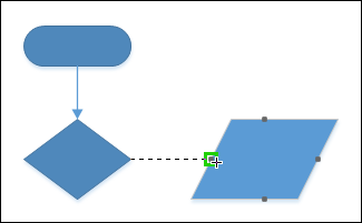 Επικολλήστε μια γραμμή σύνδεσης σε ένα συγκεκριμένο σημείο σε ένα σχήμα για να στερεώσετε τη γραμμή σύνδεσης σε εκείνο το σημείο.