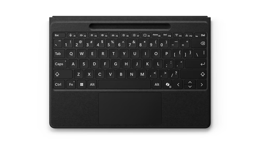 Πληκτρολόγιο Surface Pro Flex Keyboard με έντονη γραφή σε μαύρο χρώμα.