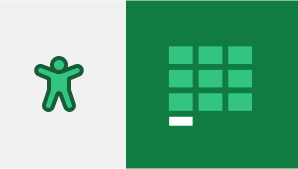 Δύο εικονίδια προσβασιμότητας για το Excel