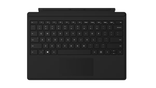 Surface Pro Type Cover με μαύρο χρώμα.