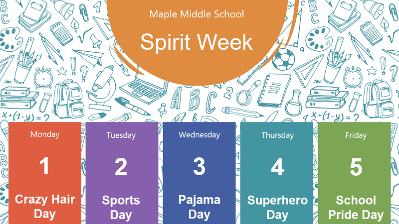 Στιγμιότυπο οθόνης ενός ημερολογίου εβδομάδας σχολικού πνεύματος