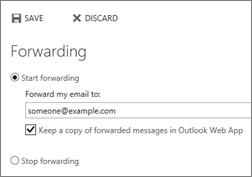 Set up forwarding options and decide if you want to keep a copy in your inbox