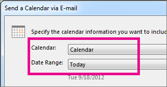 In the Calendar and Date Range boxes, pick the options you want