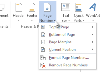 Format page numbers
