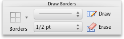 Tables tab, Draw Borders group
