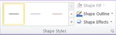 The Shape Styles group on the Format tab under SmartArt Tools
